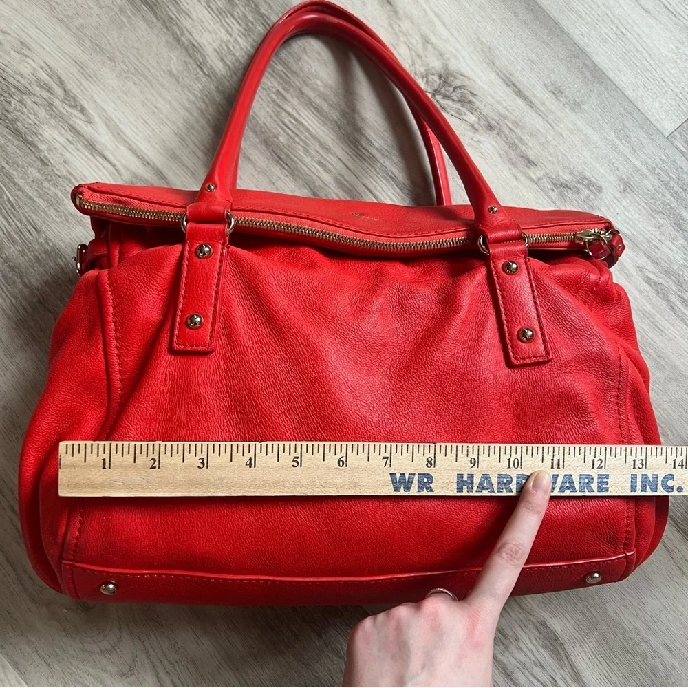 kate spade Red Leather Satchel with Top Shoulder Handles